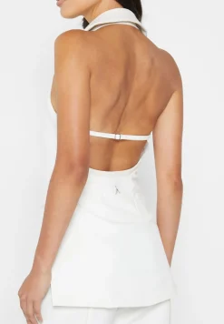 Open Back Waistcoat With Vegan Leather