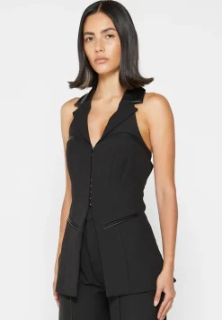 Open Back Waistcoat With Vegan Leather