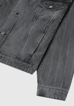 Oversized Rhinestone Denim Jacket