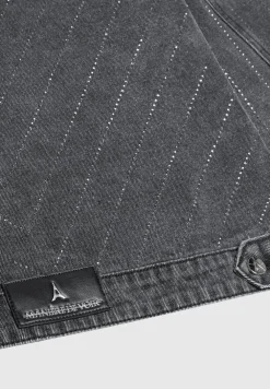 Oversized Rhinestone Denim Jacket