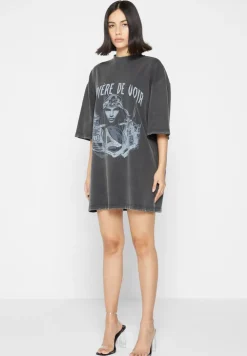 Oversized Rhinestone T-Shirt Dress