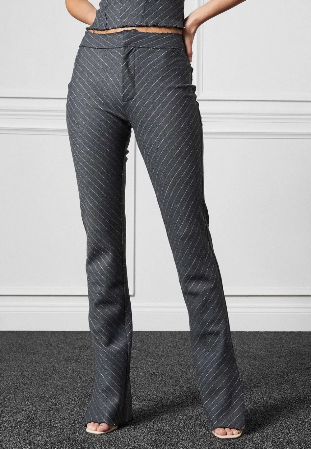 Pinstripe Bandeau Corset Top