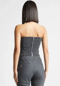 Pinstripe Bandeau Corset Top