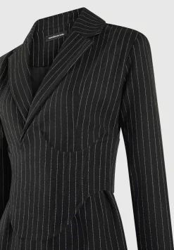 Pinstripe Blazer Dress With Reversible Corset