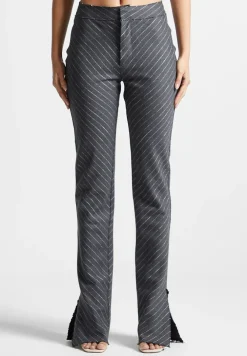 Pinstripe Mini Flared Trousers