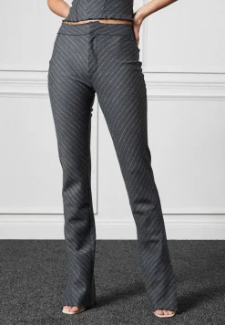 Pinstripe Mini Flared Trousers