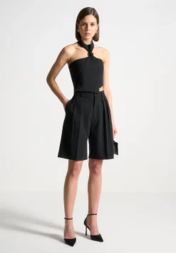 Pinstripe Tailored City Shorts