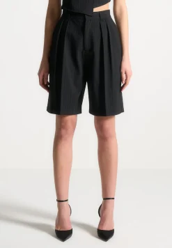 Pinstripe Tailored City Shorts