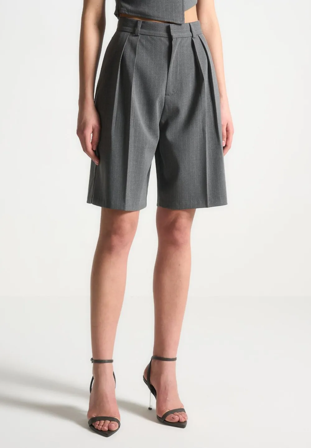 Pinstripe Tailored City Shorts
