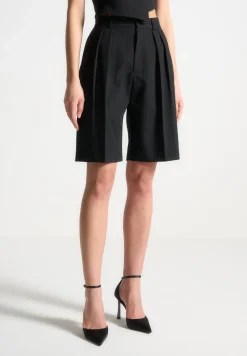 Pinstripe Tailored City Shorts