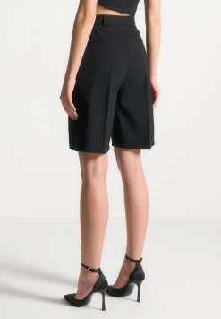Pinstripe Tailored City Shorts