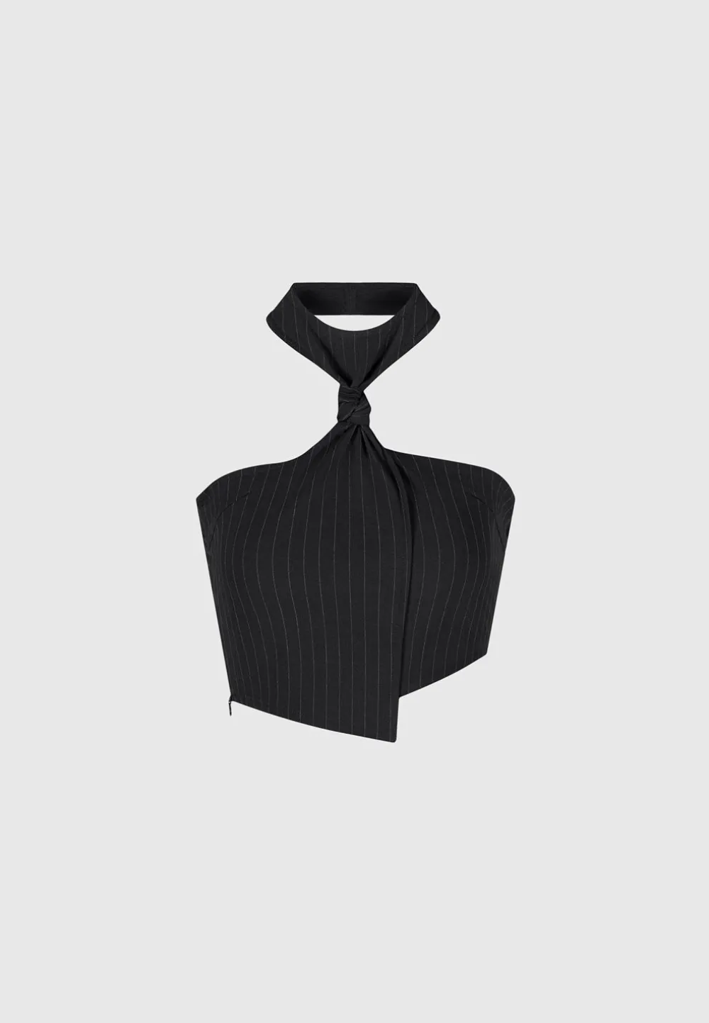 Pinstripe Tie Knot Halter Top