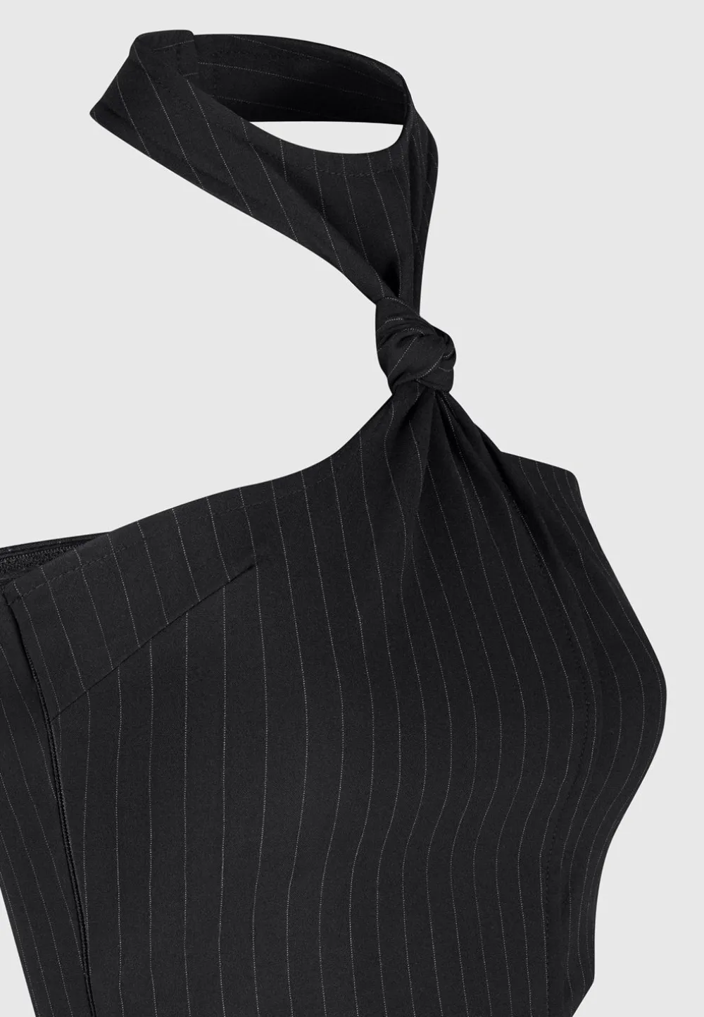 Pinstripe Tie Knot Halter Top