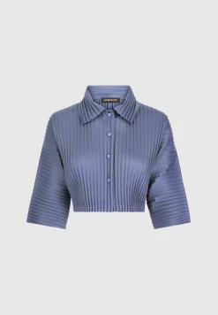 Pleated Cropped Shirt