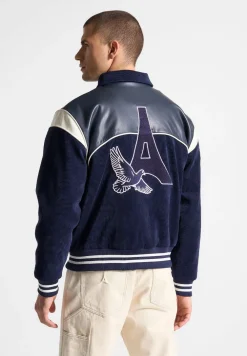 Raglan Corduroy Eiffel Varsity Jacket