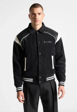 Raglan Corduroy Eiffel Varsity Jacket