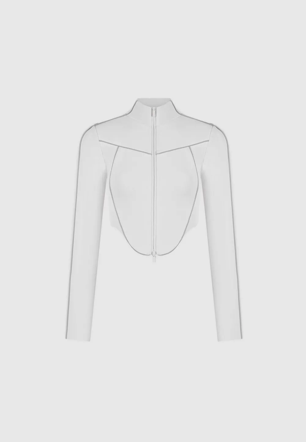 Reflective Piped Long Sleeve Corset Jacket