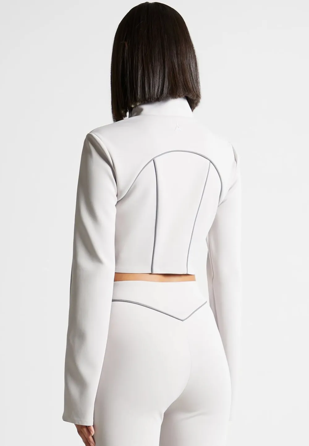 Reflective Piped Long Sleeve Corset Jacket