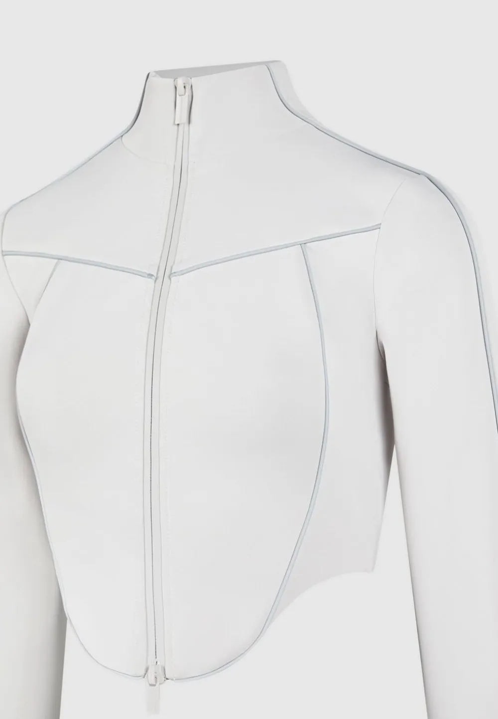 Reflective Piped Long Sleeve Corset Jacket