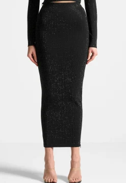 Rhinestone Bandage Midaxi Skirt