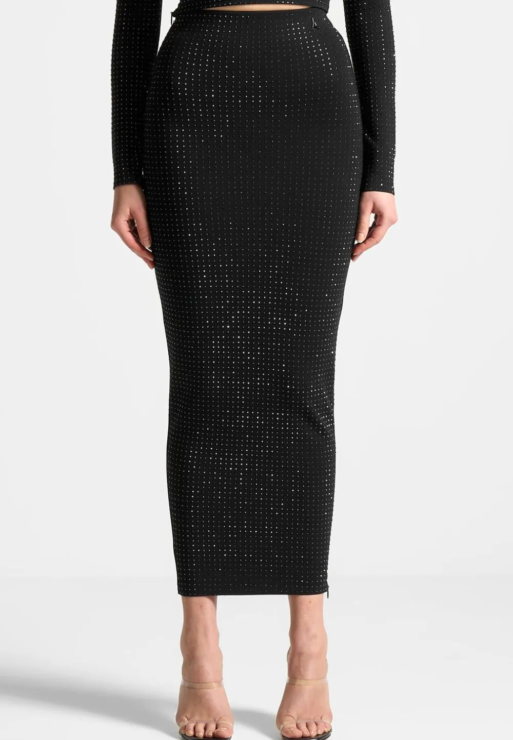 Rhinestone Bandage Midaxi Skirt