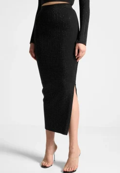 Rhinestone Bandage Midaxi Skirt