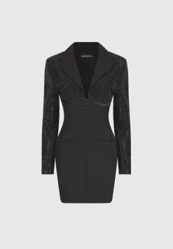 Rhinestone Corset Blazer Dress