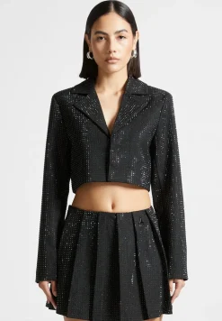 Rhinestone Cropped Blazer