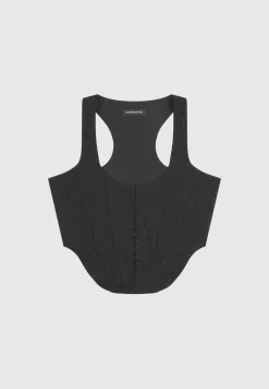 Rhinestone Denim Corset