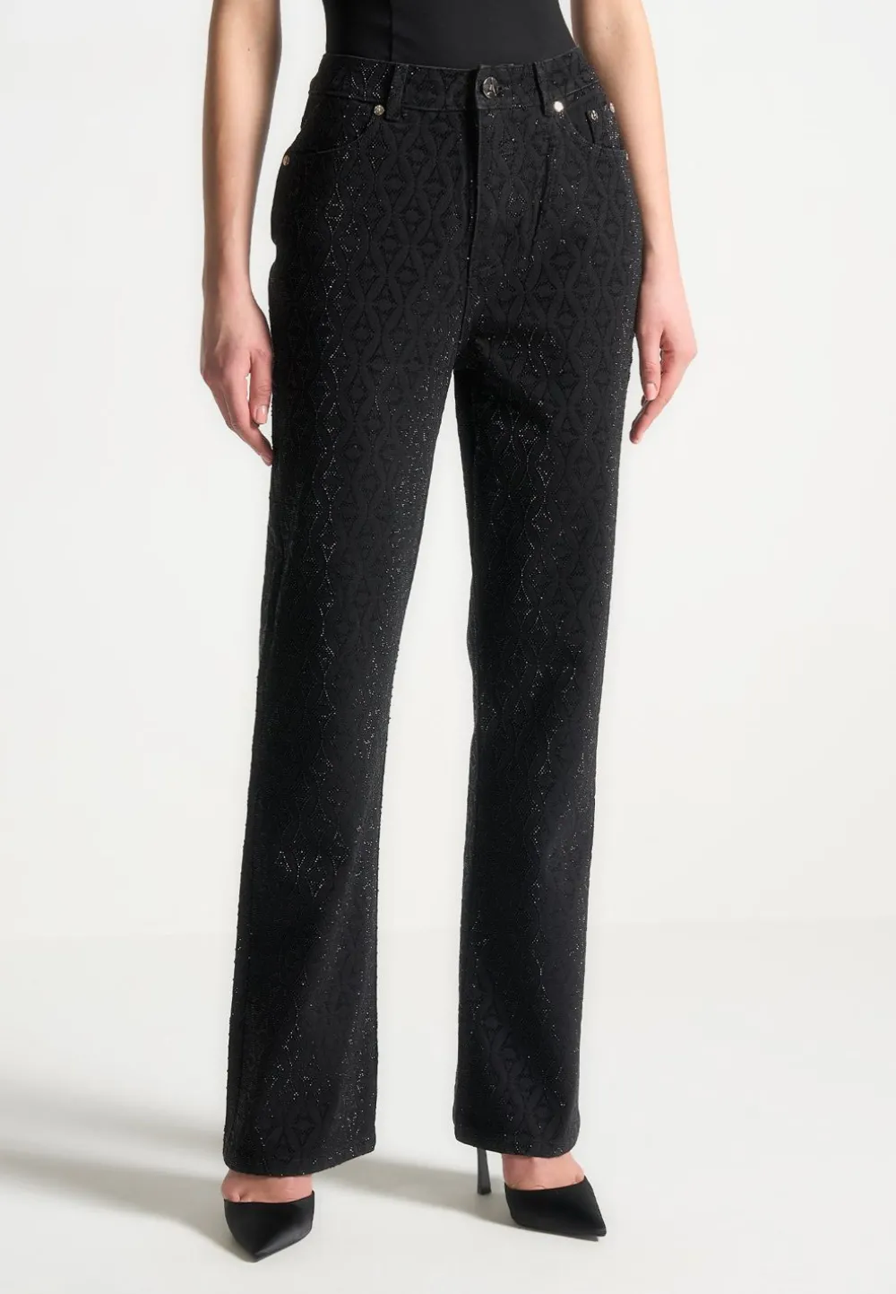 Rhinestone Eiffel Boyfriend Jeans