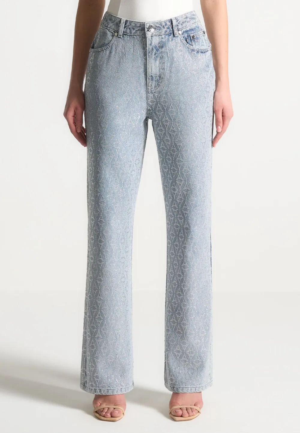 Rhinestone Eiffel Boyfriend Jeans