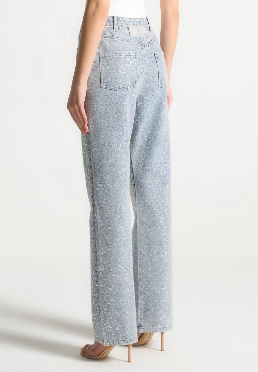 Rhinestone Eiffel Boyfriend Jeans