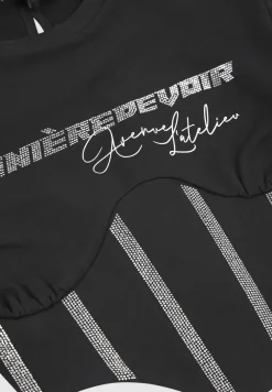 Rhinestone Lace Up Corset T-Shirt