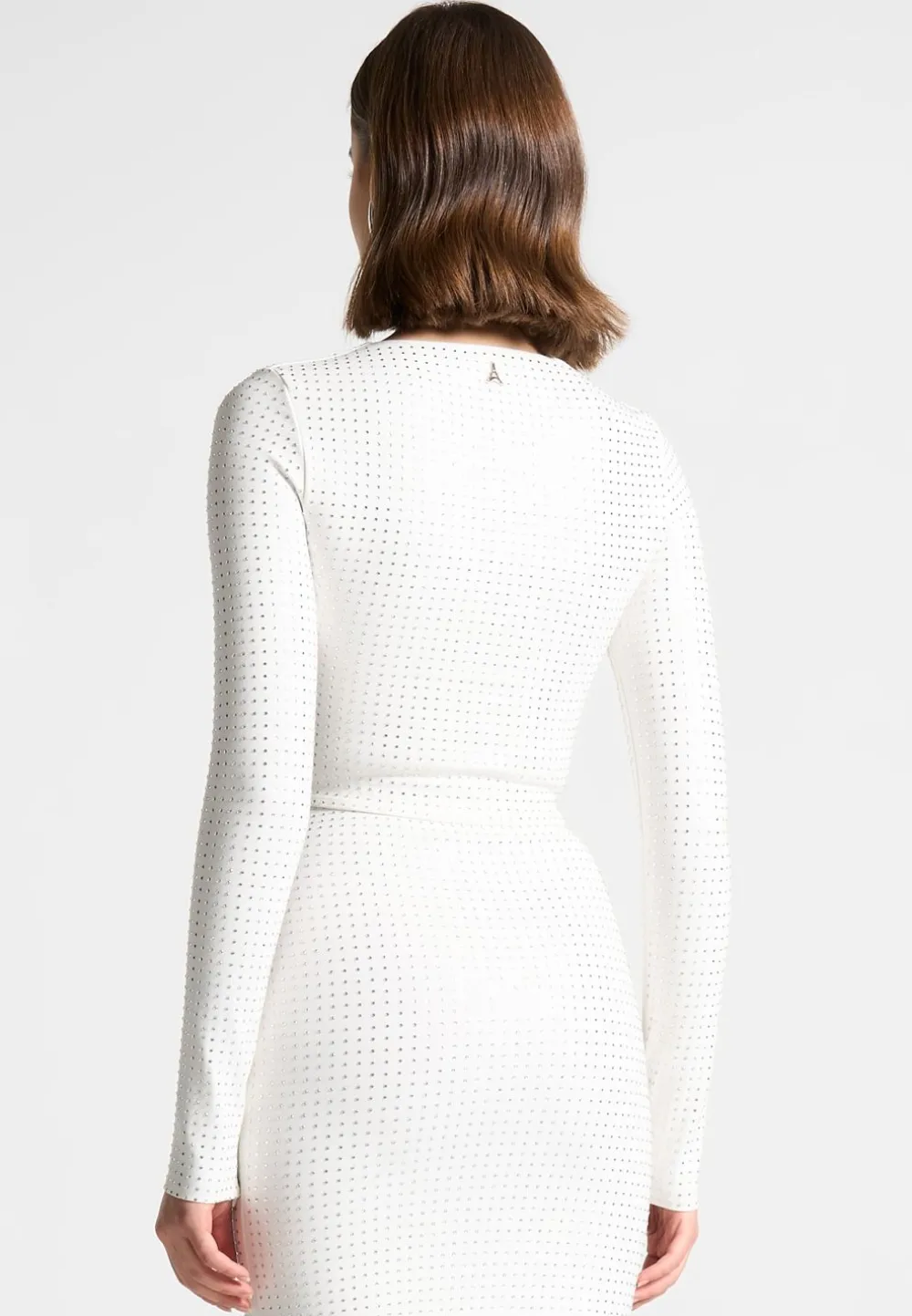 Rhinestone Long Sleeve Bandage Top