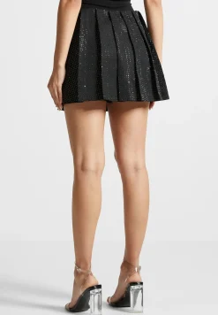 Rhinestone Pleated Mini Skort