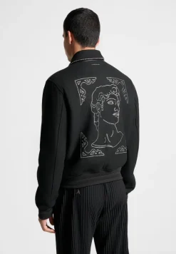 Rhinestone Wool Blend Varsity Jacket