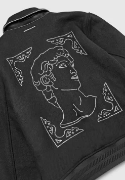 Rhinestone Wool Blend Varsity Jacket