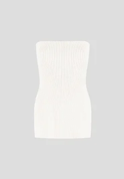 Rib Knit Longline Bandeau Top