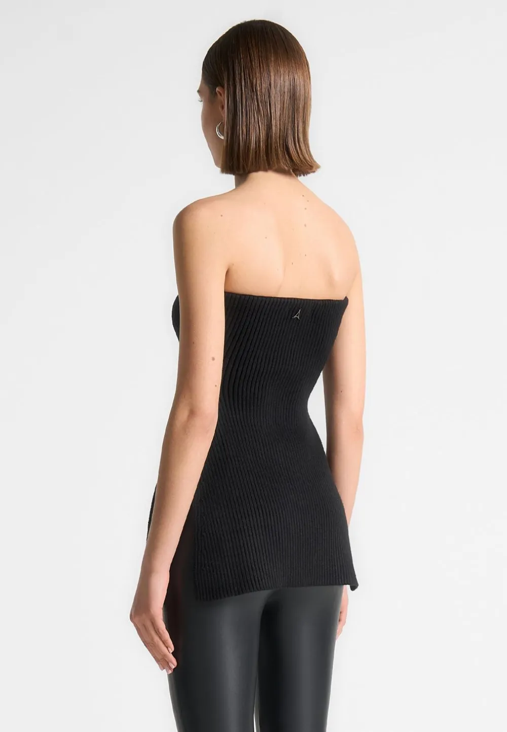 Rib Knit Longline Bandeau Top