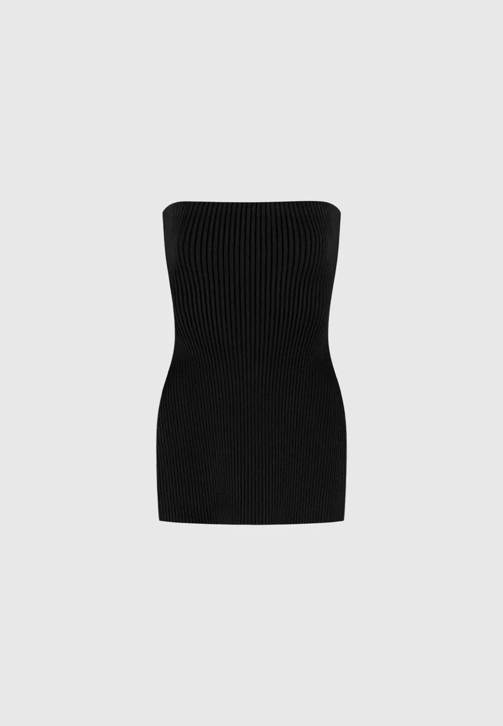 Rib Knit Longline Bandeau Top