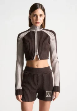 Rib Knit Track Jacket