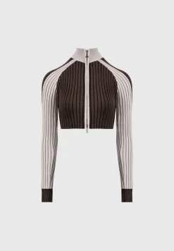 Rib Knit Track Jacket