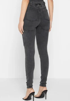 Ribbed Biker Skinny Jeans