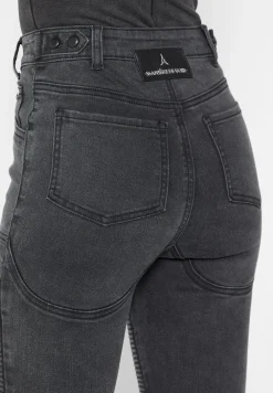 Ribbed Biker Skinny Jeans