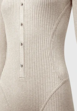 Ribbed Knit Long Sleeve Playsuit