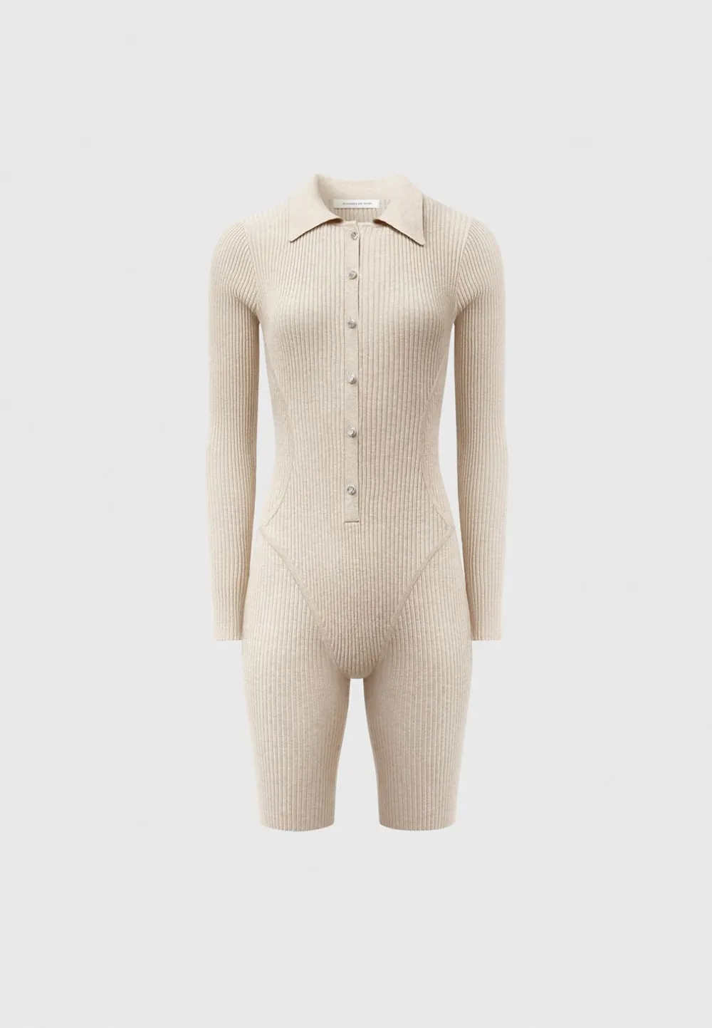 Ribbed Knit Long Sleeve Playsuit