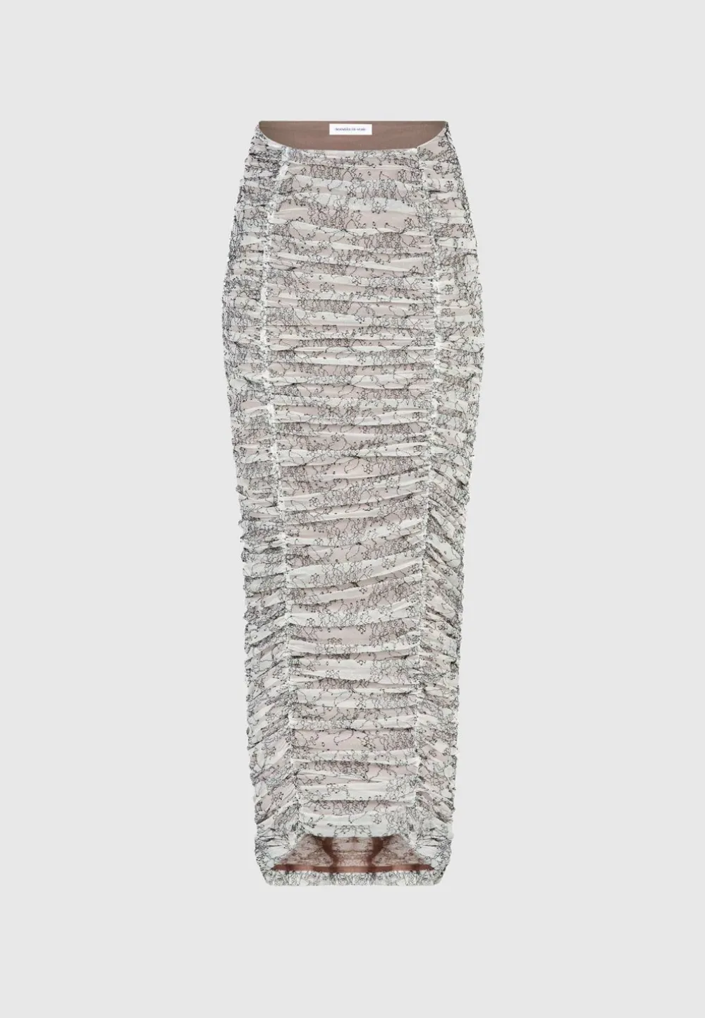 Ruched Lace Asymmetric Midaxi Skirt