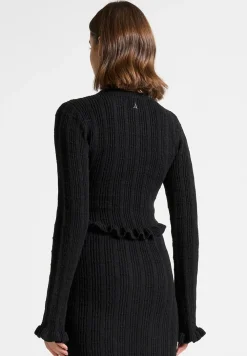 Ruffle Hem Ribbed Knit Top