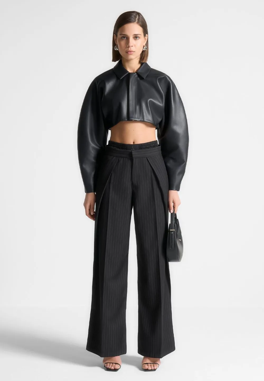 Satin Waistband Pinstripe Trousers