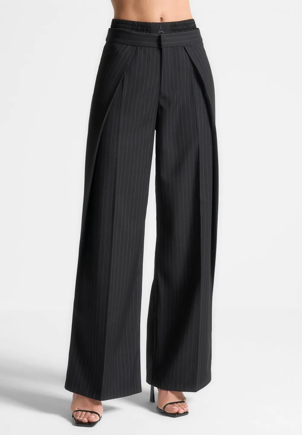 Satin Waistband Pinstripe Trousers